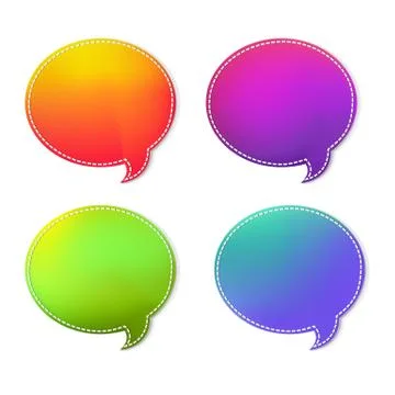 Colorful speech bubbles set Stock Illustration