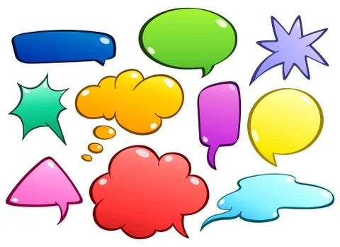 Colorful speech bubbles set Stock Illustration