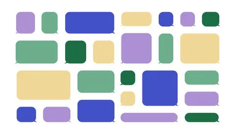 Colorful speech bubbles set. Rectangle square shape Stock Illustration