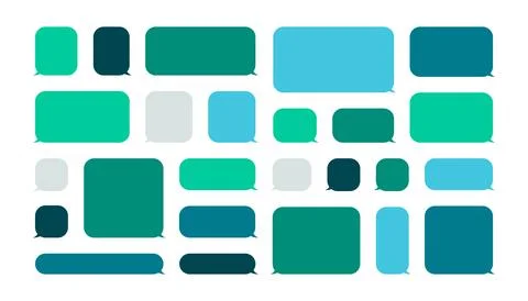 Colorful speech bubbles set. Rectangle square shape Stock Illustration