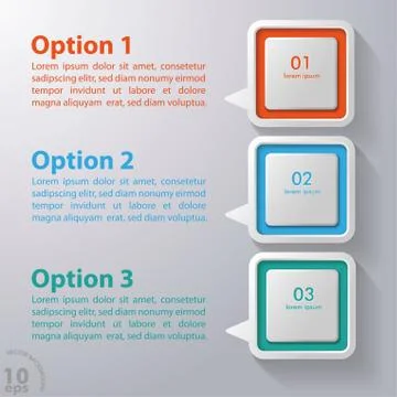 Colorful speech bubbles three options Ilustración de archivo