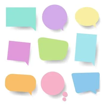 Colorful Speech Bubbles White Background Stock Illustration