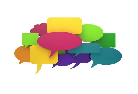 Colorful speech cloud on white background Stock Illustration
