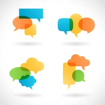 Colorful Speech Vector Bubbles Stock Illustration