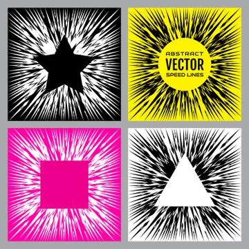 Colorful speed lines background. Effect motion lines for comic book and manga Illustrazione stock