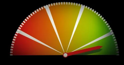 Colorful speed meter with five different color areas Stock Illustration
