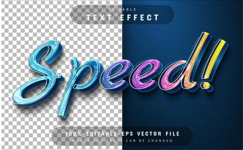 Colorful speed text effect Stock Illustration