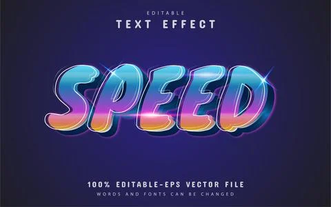 Colorful speed text effect Stock Illustration