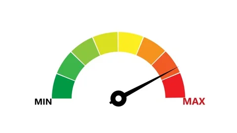 Colorful Speedometer Gauge Showing Minimum Level on White Background Stock Footage 342320605