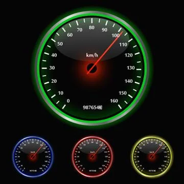 Colorful speedometer vector illustration Stock Illustration