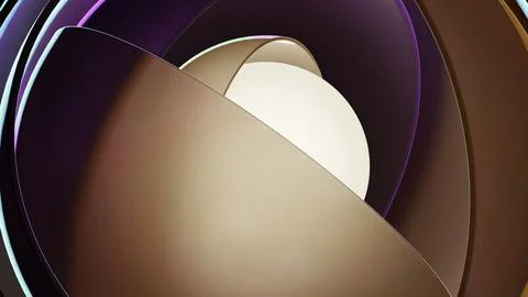 Colorful sphere hiding inside round shaped object of hemispheres. Design Stock Illustration