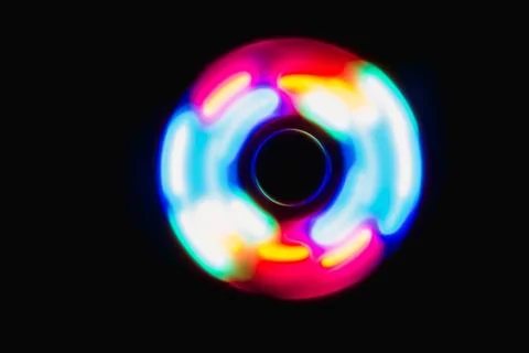 Colorful sphere light in dark background Stock Photos