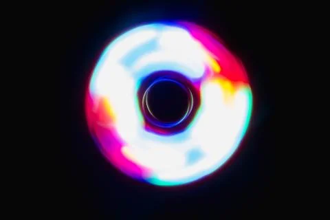 Colorful sphere light in dark background Stock Photos
