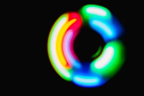 Colorful sphere light in dark background Stock Photos