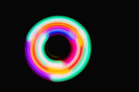 Colorful sphere light in dark background Stock Photos
