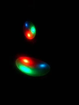 Colorful sphere light in dark background Stock Photos