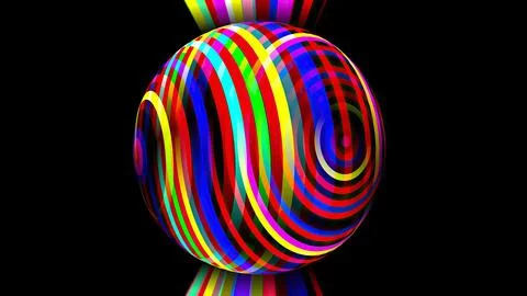Colorful sphere with light rays Foto stock