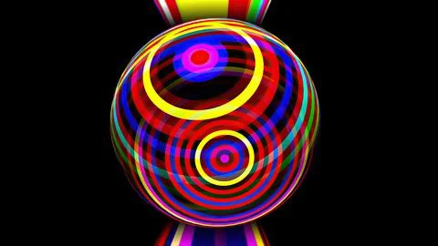 Colorful sphere with light rays Foto stock