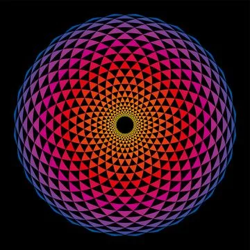 Colorful sphere shaped Fibonacci pattern, Sacred Geometry Illustrazione stock
