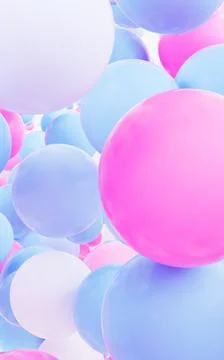 Colorful spheres background, 3d rendering. Stock Illustration