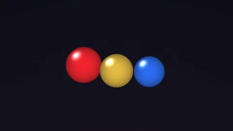 Colorful spheres in a dark space create a simple visual Stock Footage 338281903