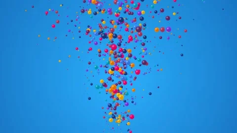 Colorful Spheres Floating On Blue Background Animation Vidéo 331035200