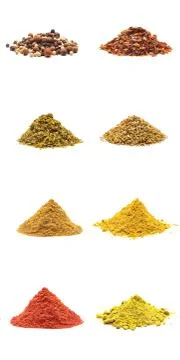 Colorful spices variety collection Stock Photos