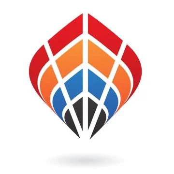 Colorful Spider Web Abstract Icon Stock Illustration