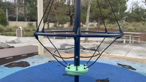 A Colorful Spinner in An Empty Park Video stock 230191912