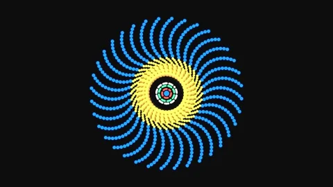 Colorful spinning pattern showing shapes in motion and light during night d.. Stock Footage 332707283