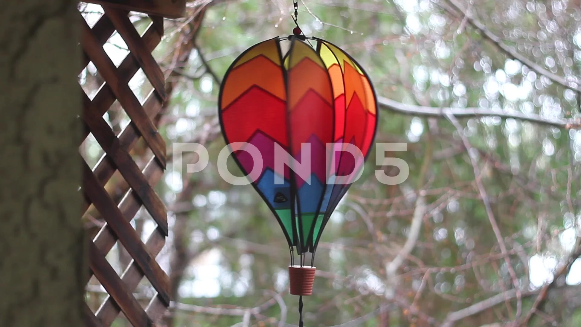 Rainbow Hot Air Balloon Charm Spinning Windmill Holiday Party