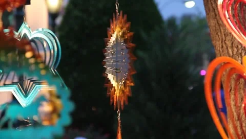 Colorful spinning SUN ornament mobile HOT Stock Footage
