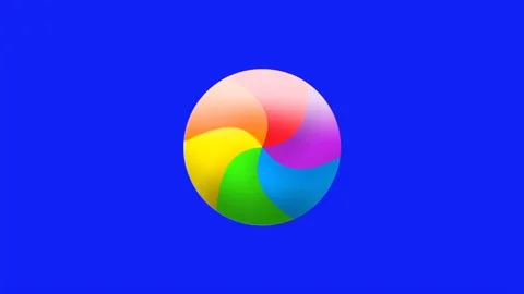 Colorful spinning wheel loading animation on blue screen background Stock Footage 330850088