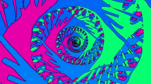 Colorful spiral animation with bold patterns creating a visual journey thro.. Stock Footage 333445803