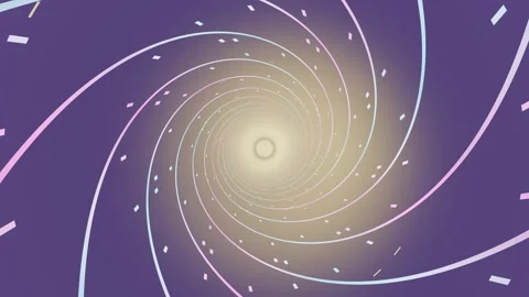 Colorful spiral design moving through a tunnel with light effects Stock Footage 337386445