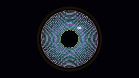 Colorful spiral designs create motion in a circular pattern Stock Footage 337301691