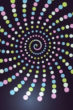 Colorful Spiral Dot Pattern Illustrazione stock