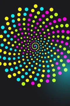 Colorful Spiral Dot Pattern Stock Photos