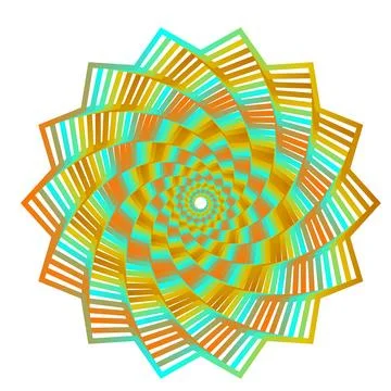 Colorful Spiral Geometric Pattern Abstract Radial Line Art Background Stock Illustration