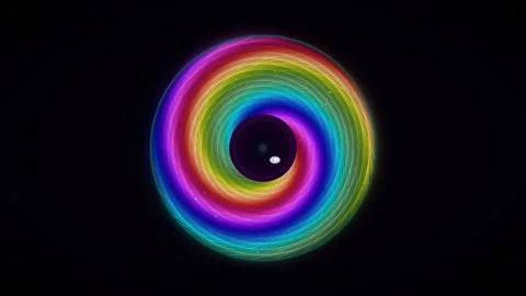 Colorful spiral light effect with abstract design on a dark background Stock Footage 337073517