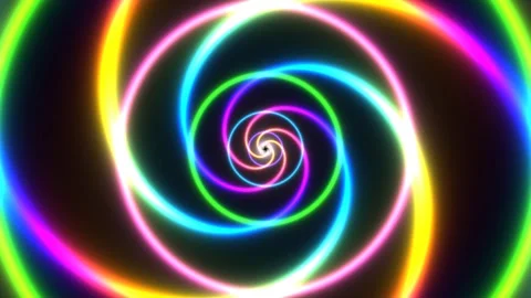 Colorful spiral light motion design in bright neon tones Stock Footage 337937419