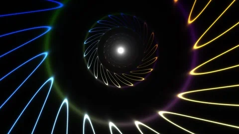Colorful spiral light pattern in dark background Stock Footage 337957138
