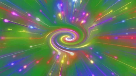 Colorful spiral light rays motion graphics with green screen background Stock Footage 171335200