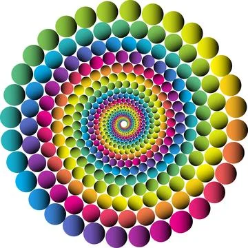 Colorful spiral mandala Stock Illustration