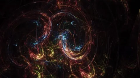 Colorful Spiral Particle Galaxy Vortex Rotating in Deep Space Stock Footage 345962000