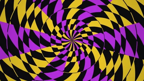 Colorful spiral pattern with black and yellow shapes in Stock Footage 339447411