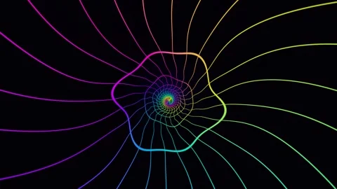 Colorful spiral pattern on black background Stock Footage 340298774