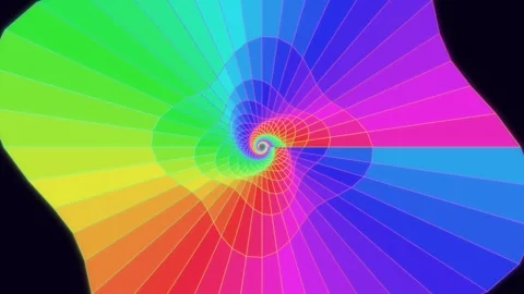 Colorful spiral pattern with bright hues and dynamic lines Stock Footage 337072337