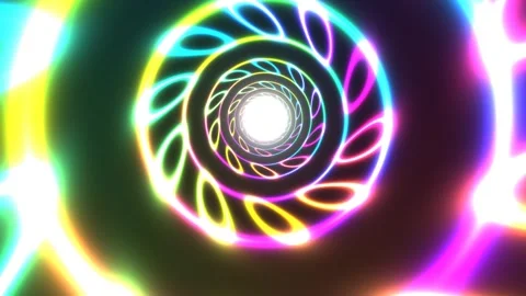Colorful spiral pattern with bright light and glowing Stock Footage 337968637