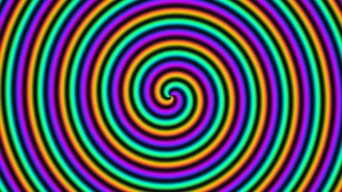 Colorful spiral pattern with bright lines moving in a Stock Footage 338039283